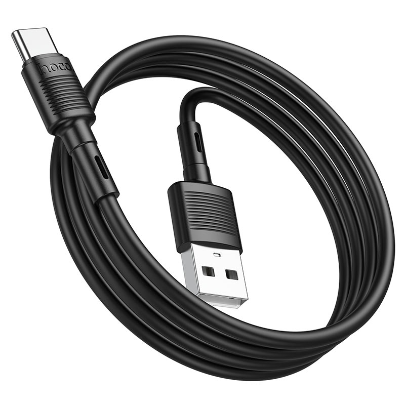 USB-A - USB-C HOCO X83 Victory adat- és töltőkábel, 20W, 1m, Fekete