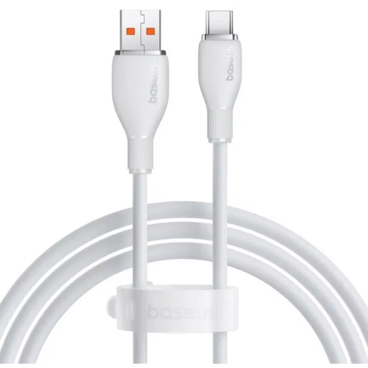 USB-A - USB-C Baseus Pudding adat- és töltőkábel, 100W, 2m, fehér P10355703221-01