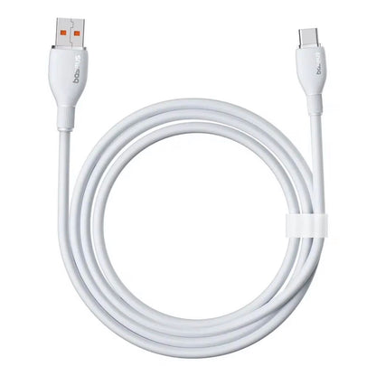 USB-A - USB-C Baseus Pudding adat- és töltőkábel, 100W, 1.2m, fehér