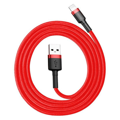 USB-A - Lightning Baseus Cafule adat- és töltőkábel, 18W, 1m, piros CALKLF-B09