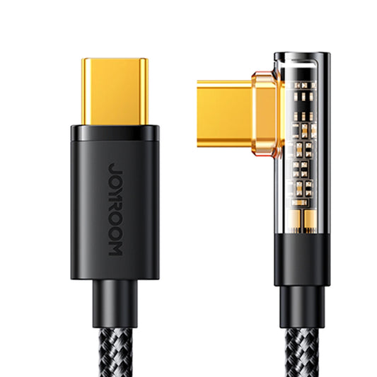 USB-C - USB-C adat- és töltőkábel Joyroom S-CC100A6 Angled, 100W, 1.2m, Fekete