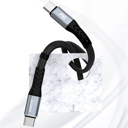 USB-C - USB-C Dudao L10C adat- és töltőkábel, 100W, 0.23m, Fekete