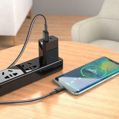 USB-A - USB-C HOCO X69 adat- és töltőkábel, 18W, 1m, Fekete