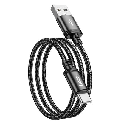 USB-A - USB-C HOCO X89 adat- és töltőkábel, 18W, 1m, Fekete
