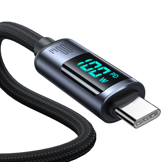 USB-C - USB-C adat- és töltőkábel Joyroom S-A16 Prism Display, 100W, 1.2m, Fekete