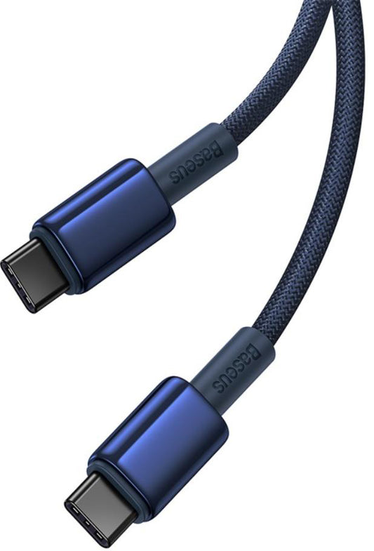 USB-C - USB-C Baseus Tungsten Gold adat- és töltőkábel, 100W, 1m, Tengerészkék P10319800321-03