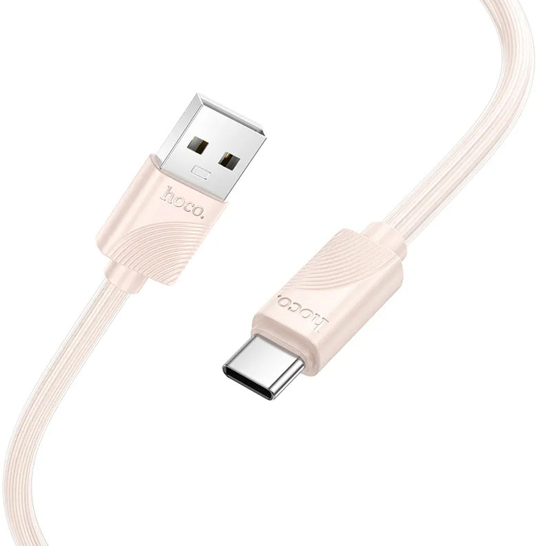 USB-A - USB-C HOCO X114 adat- és töltőkábel, 18W, 1m, Rózsaszín