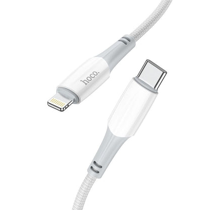 USB-C - Lightning HOCO X70 adat- és töltőkábel, 20W, 1m, Fehér