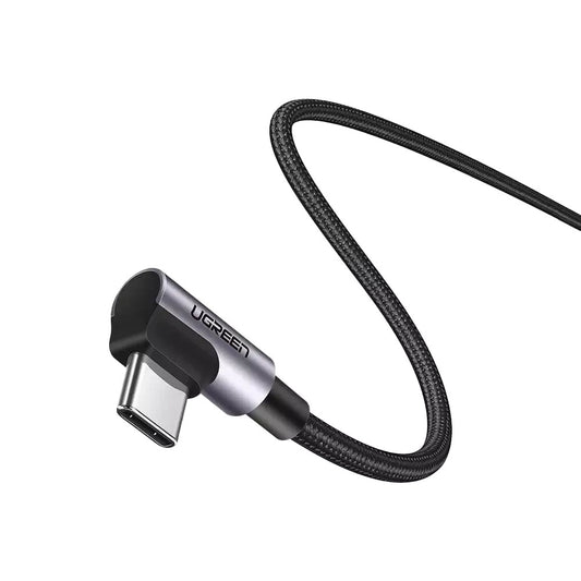 USB-C - USB-C UGREEN US335 Angled adat- és töltőkábel, 100W, 2m, Fekete