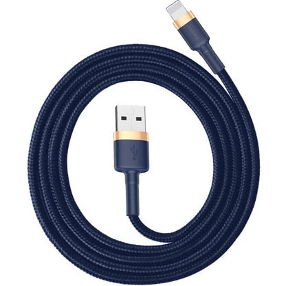 USB-A - Lightning Baseus Cafule adat- és töltőkábel, 18W, 2m, sötétkék CALKLF-CV3
