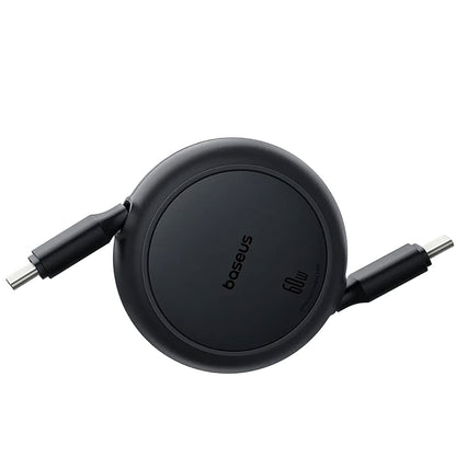 USB-C - USB-C Baseus Free2Pull Mini Retractable adat- és töltőkábel, 60W, 1m, Fekete P10364500111-01