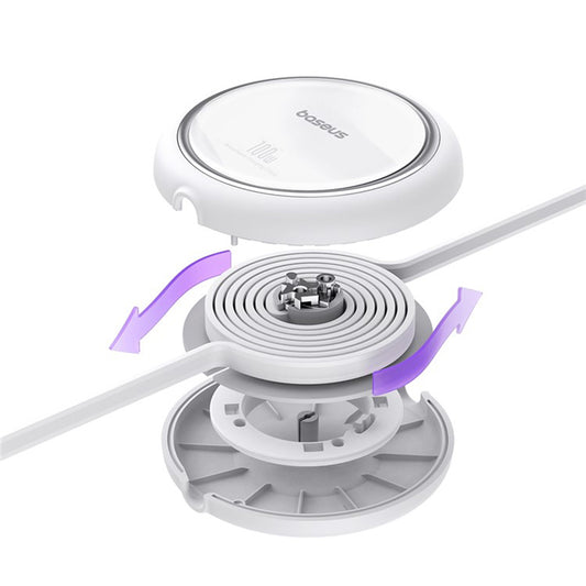 USB-C - USB-C Baseus Free2Draw Mini Retractable adat- és töltőkábel, 100W, 1m, Fehér P10364500211-00