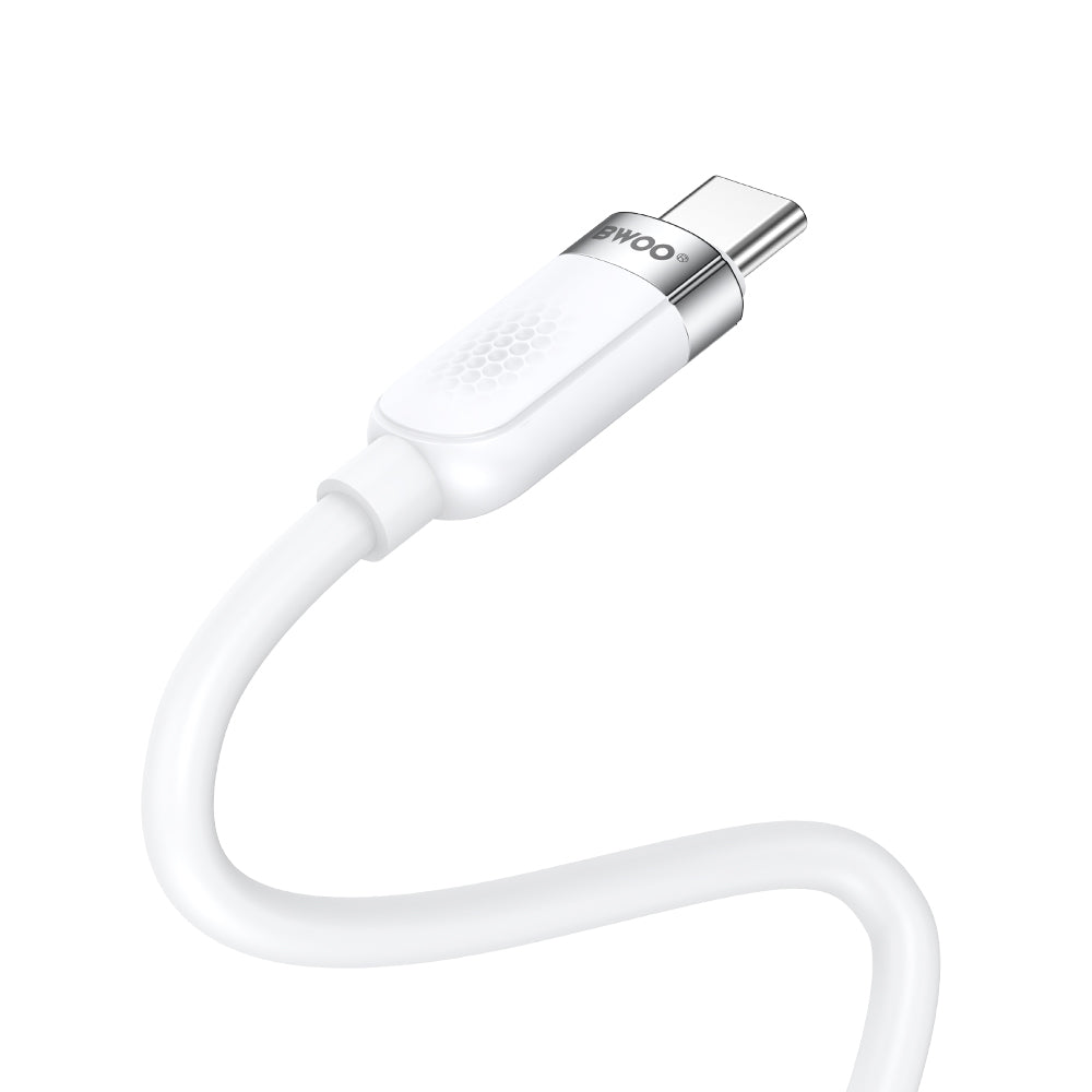 USB-C - USB-C adat- és töltőkábel BWOO BO-X315C, 100W, 1m, Fehér