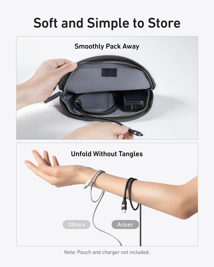 USB-C - USB-C Anker adat- és töltőkábel, 240W, 0.9m, Fekete A82E2H11