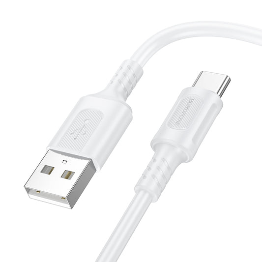 USB-A - USB-C Borofone BX111 Feliz adat- és töltőkábel, 20W, 1m, Fehér