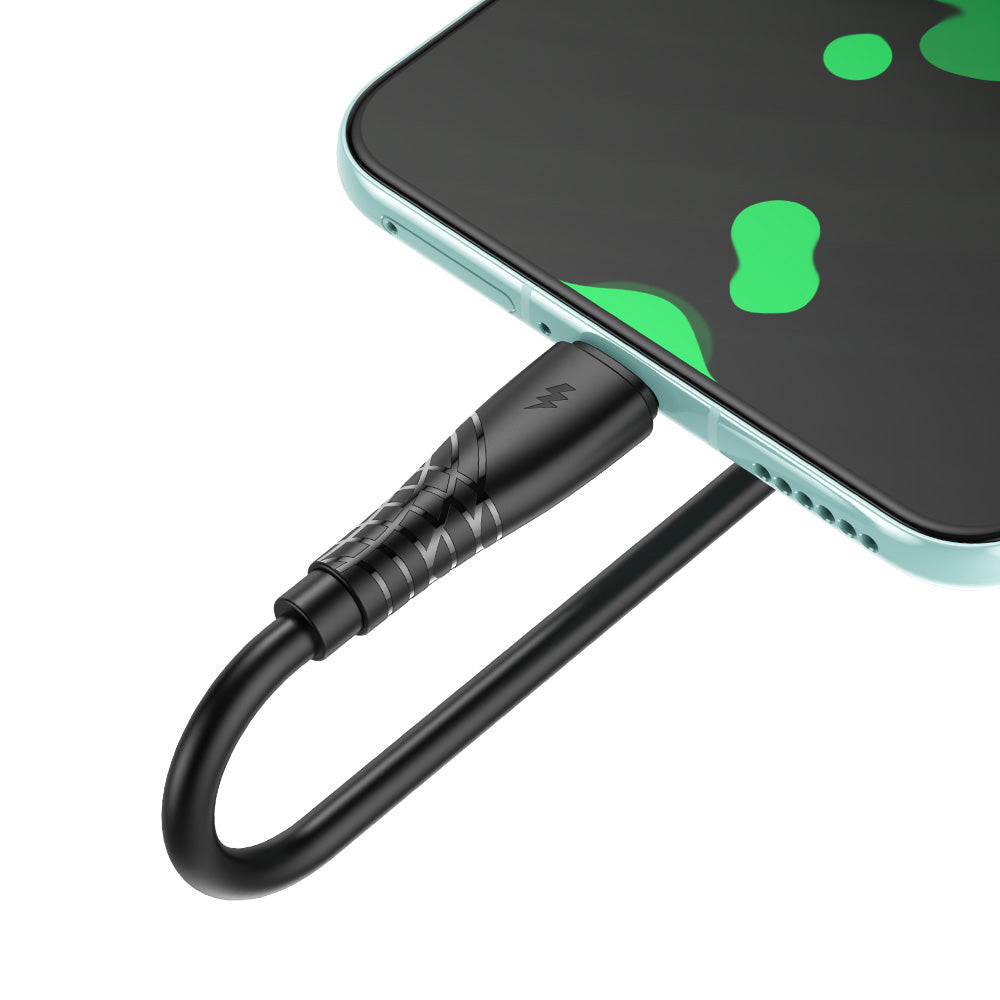 USB-A - USB-C adat- és töltőkábel BWOO BO-X318C, 27W, 1m, Fekete