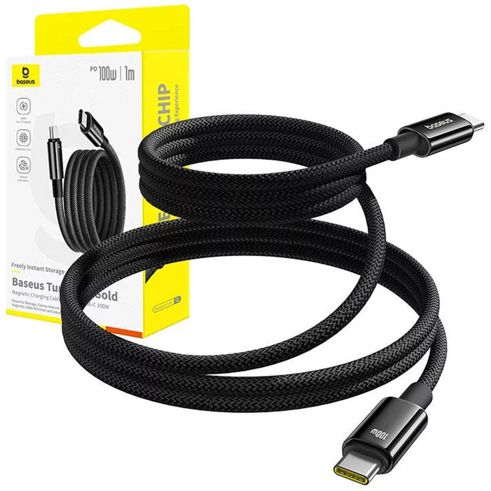 USB-C - USB-C Baseus Tungsten Gold adat- és töltőkábel, 100W, 1m, Fekete P10319805111-00
