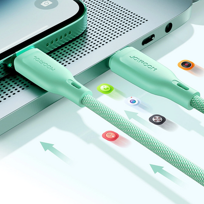 USB-C - USB-C adat- és töltőkábel Joyroom S-A34, 60W, 1m, Zöld