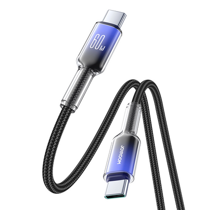 USB-C - USB-C adat- és töltőkábel Joyroom S-A42, 60W, 1.2m, Fekete