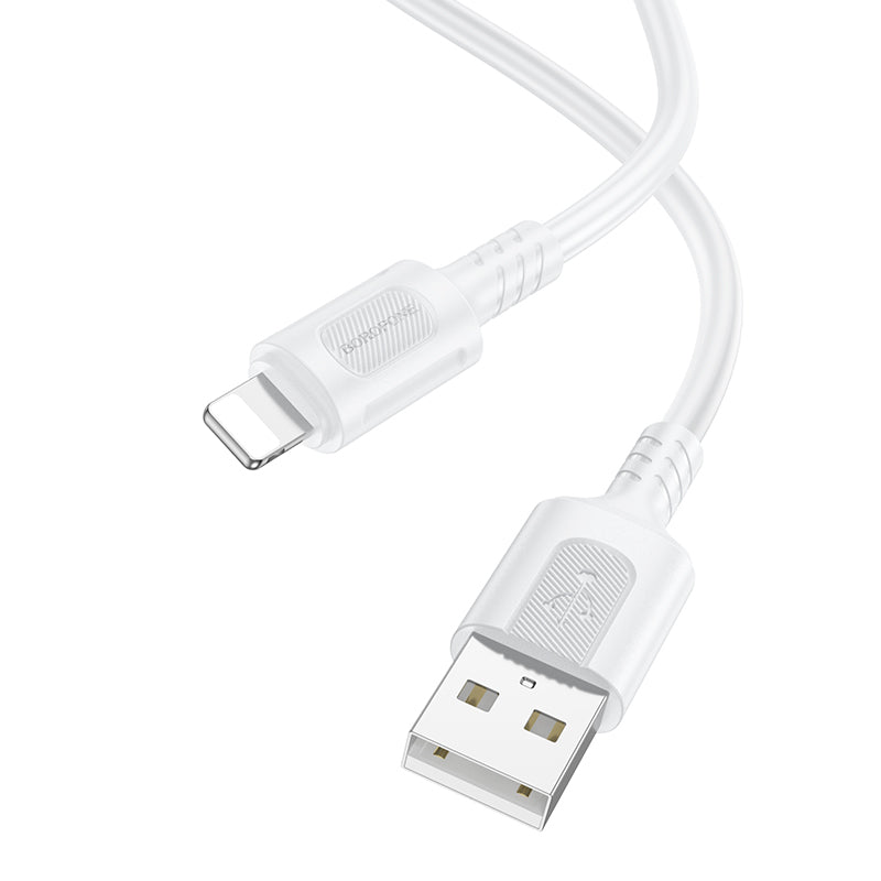 USB-A - Lightning Borofone BX111 Feliz adat- és töltőkábel, 18W, 1m, Fehér