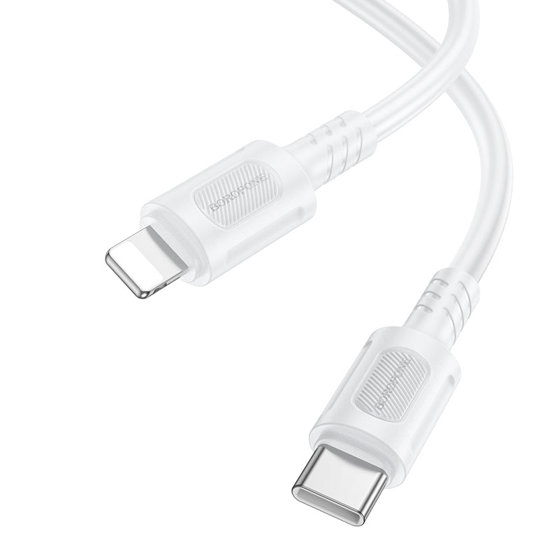USB-C - Lightning Borofone BX111 Feliz adat- és töltőkábel, 27W, 1m, Fehér