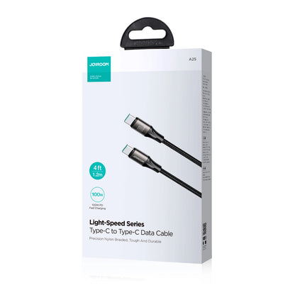 USB-C - USB-C adatkábel és töltő Joyroom S-A25 Light-Speed, 100W, 1.2m, Fekete