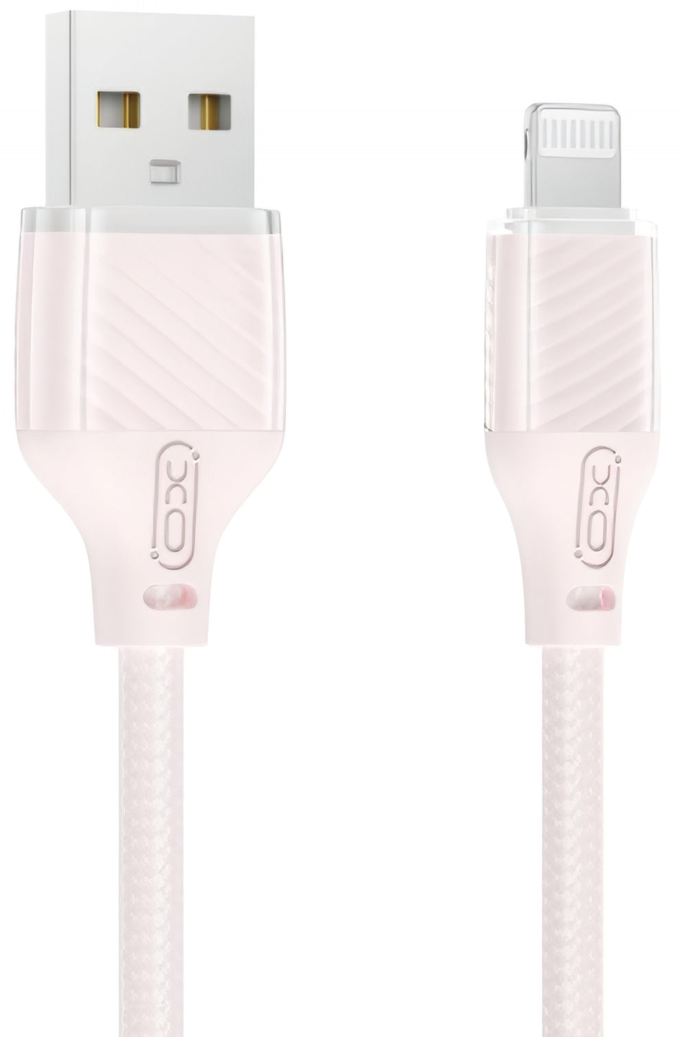 USB-A - Lightning XO Design NB291 adat- és töltőkábel, 18W, 1m, Rózsaszín