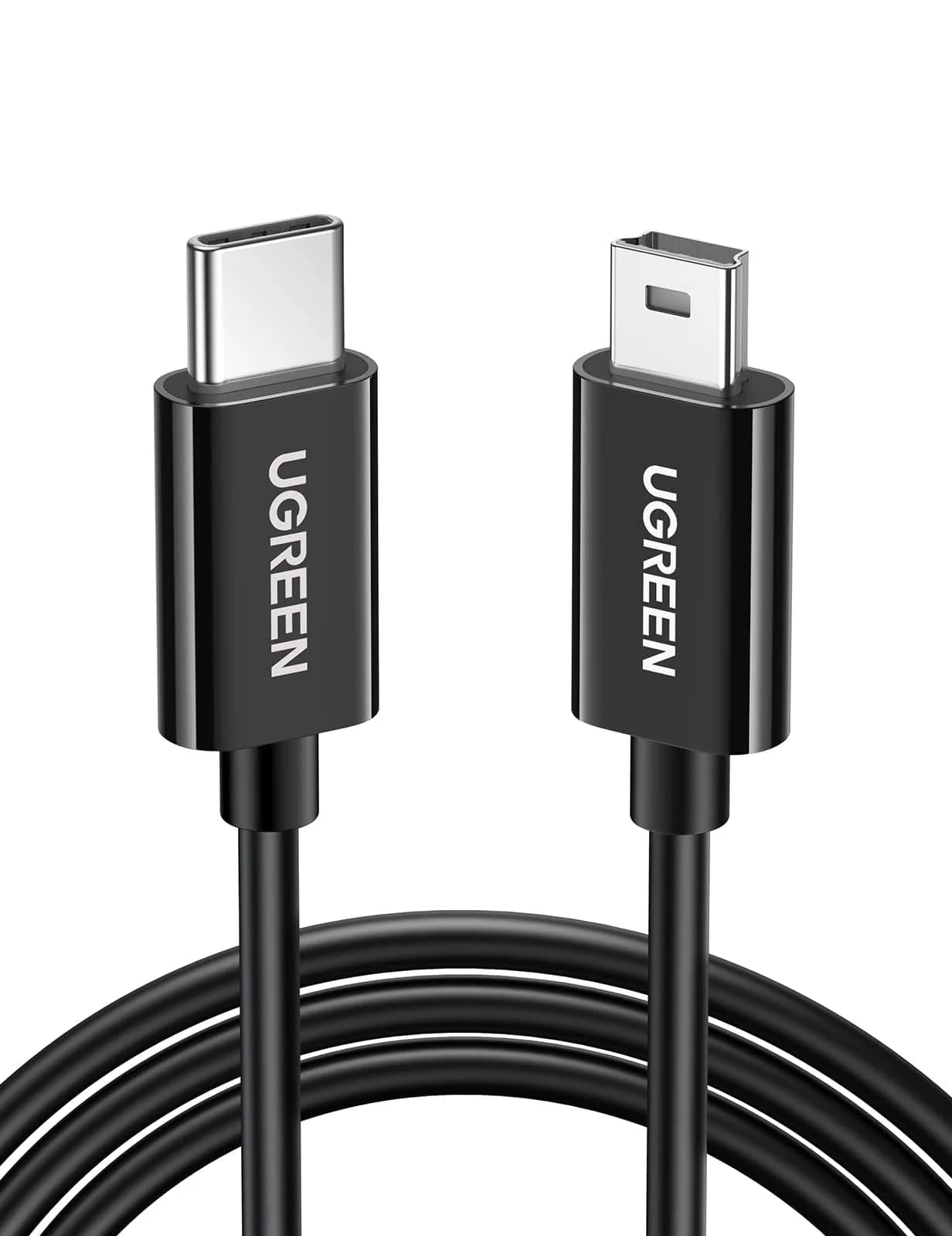 USB-C - miniUSB UGREEN US242 adat- és töltőkábel, 18W, 1m, Fekete