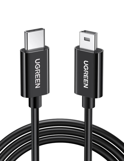 USB-C - miniUSB UGREEN US242 adat- és töltőkábel, 18W, 1m, Fekete