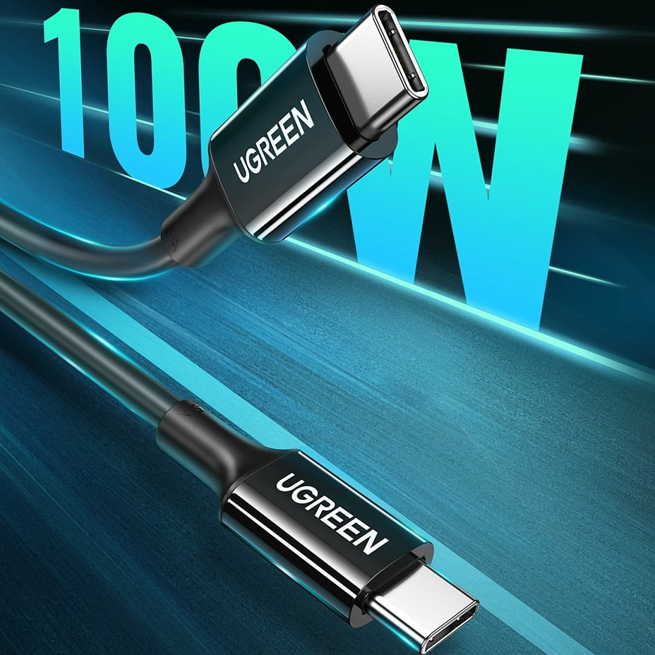 USB-C - USB-C UGREEN US300 adat- és töltőkábel, 100W, 2m, Fekete