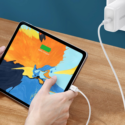 USB-C - USB-C adat- és töltőkábel UGREEN US264, 60W, 0,5m, Fehér
