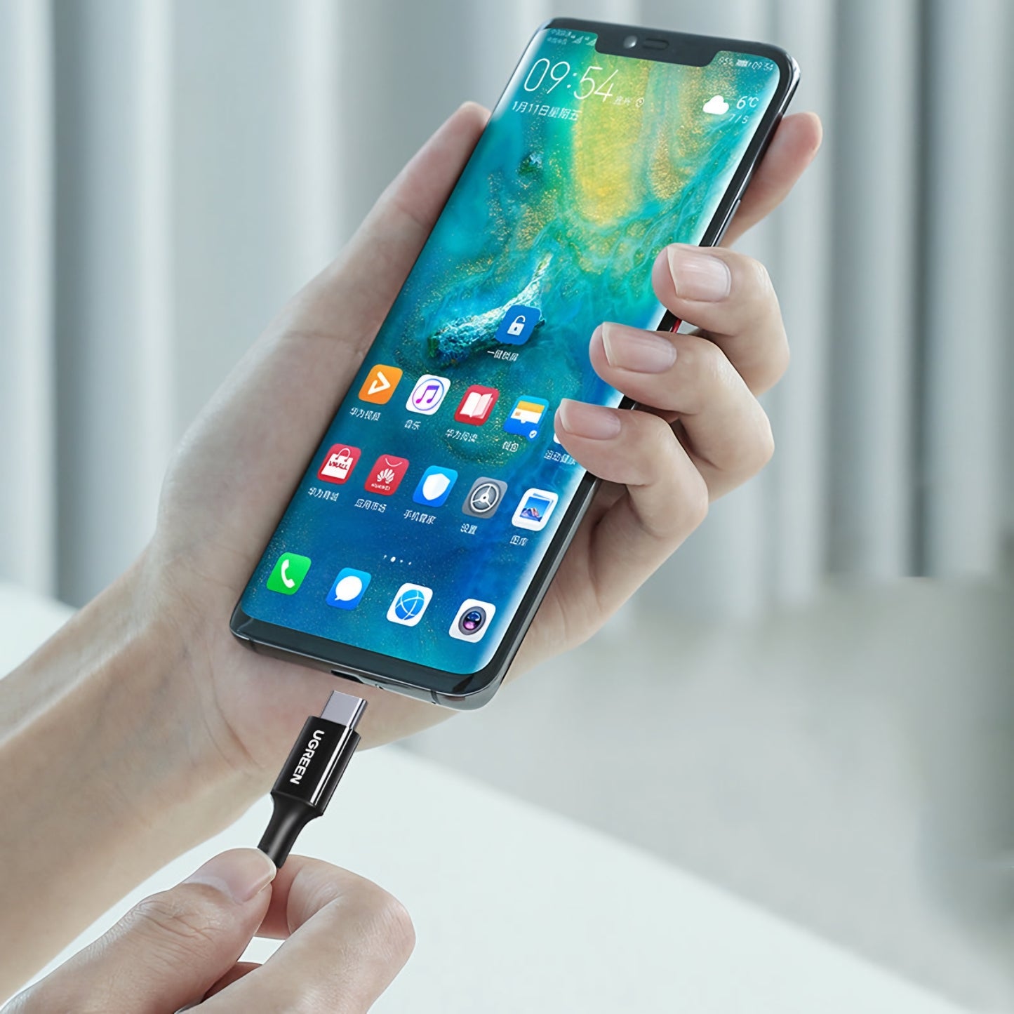 USB-C - USB-C adat- és töltőkábel UGREEN US300, 100W, 2m, Fehér