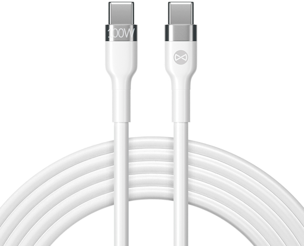 USB-C - USB-C Forever Flexible adat- és töltőkábel, 100W, 2m, Fehér