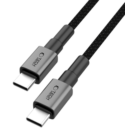 USB-C - USB-C Tech-Protect Ultraboost DNA MagTwist adat- és töltőkábel, 100W, 2m, szürke