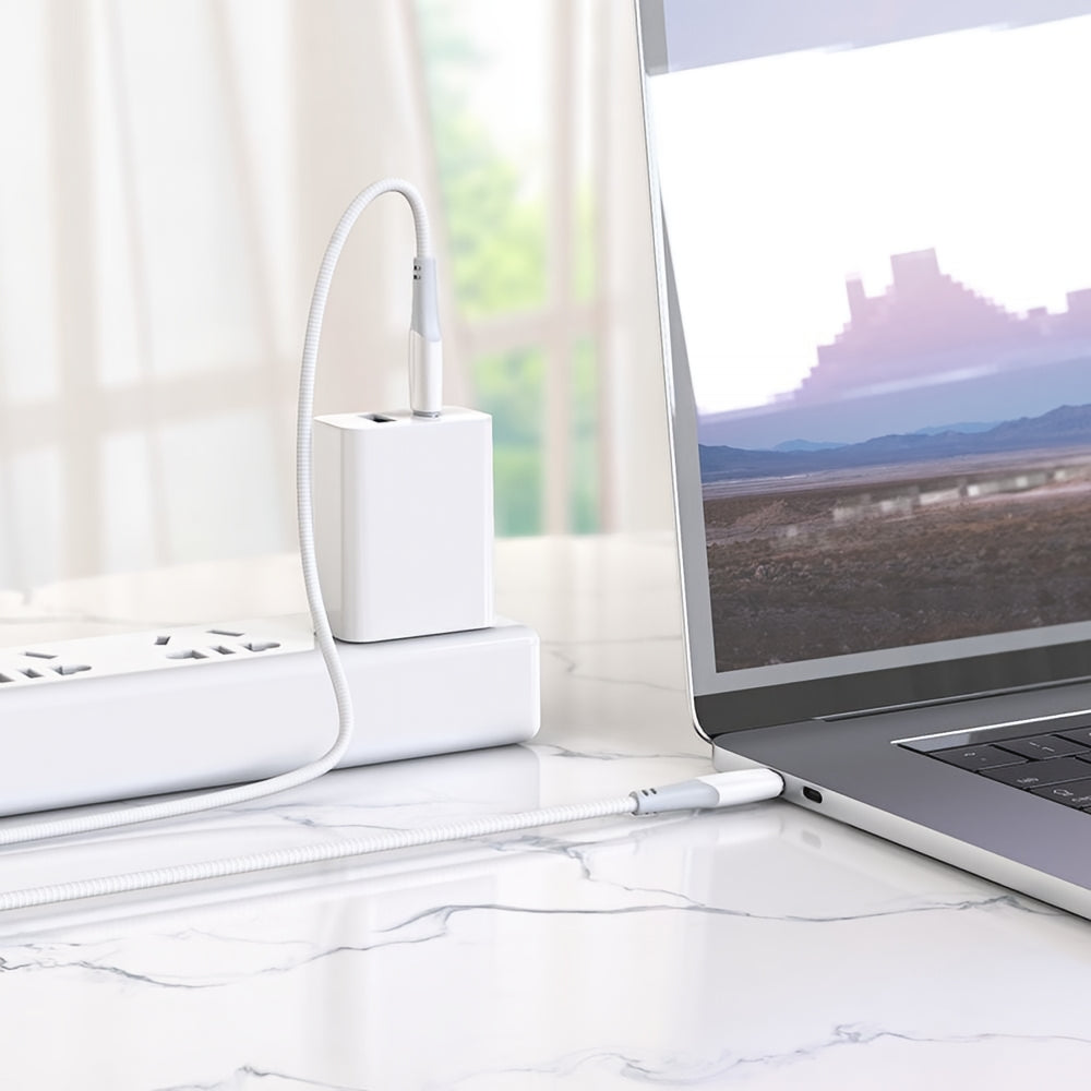 USB-C - USB-C HOCO X70 adat- és töltőkábel, 60W, 1m, Fehér