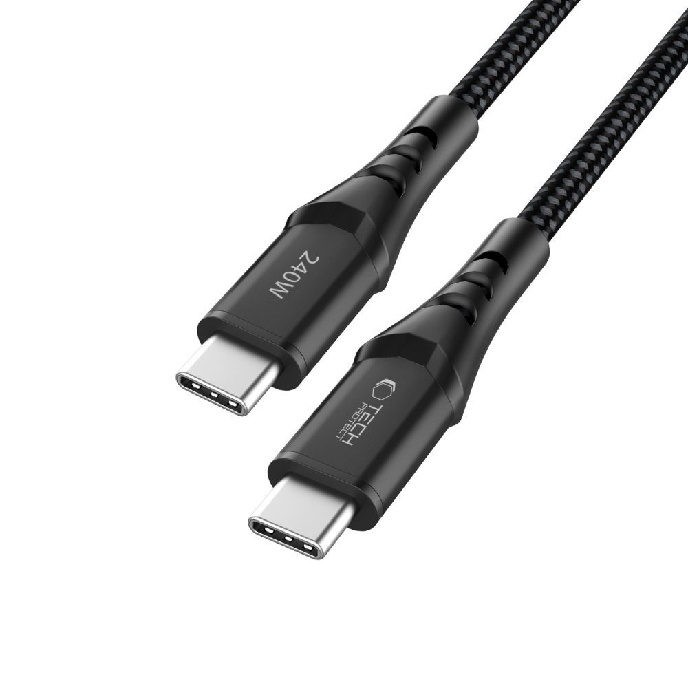 USB-C adat- és töltőkábel - USB-C Tech-Protect UB11T Ultraboost, 240W, 1m, fekete