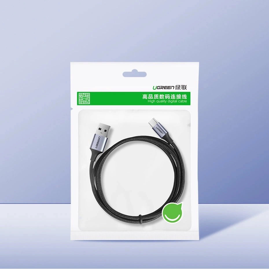 USB-A - USB-C UGREEN US288 adat- és töltőkábel, 18W, 1,5m, Fekete