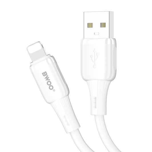 USB-A - Lightning adat- és töltőkábel BWOO X329L, 15W, 1m, fehér