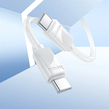 USB-C adat- és töltőkábel - USB-C HOCO X114, 60W, 1m, Fehér