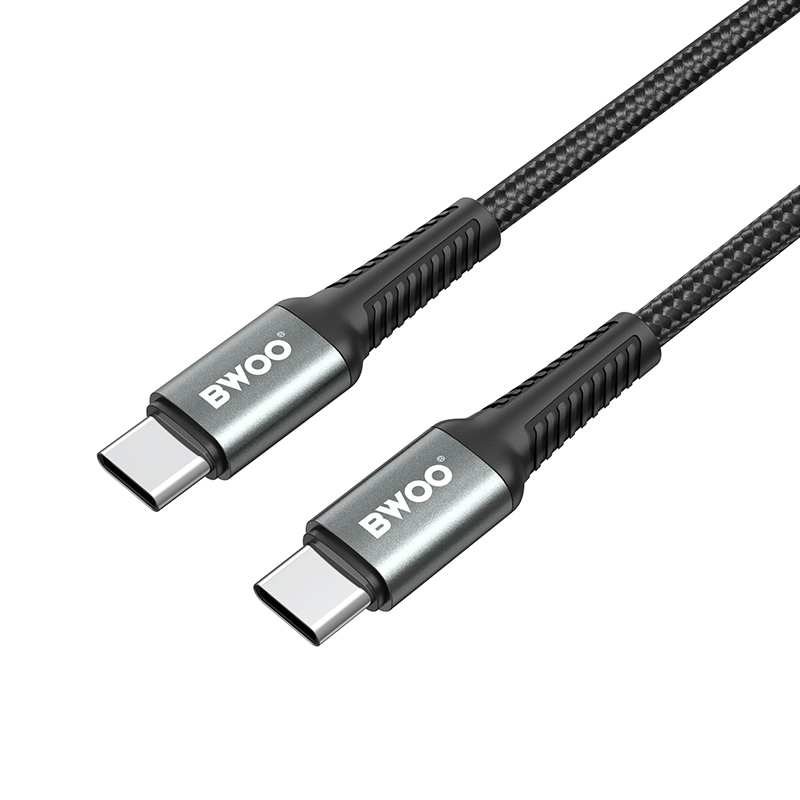 USB-C adat- és töltőkábel - USB-C BWOO BO-X288C-C, 60W, 1m, Fekete