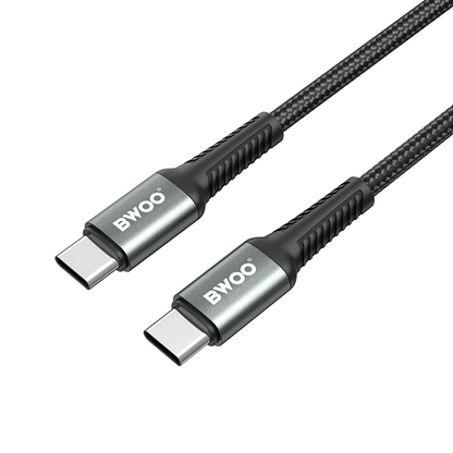 USB-C adat- és töltőkábel - USB-C BWOO BO-X288C-C, 60W, 1m, Fekete