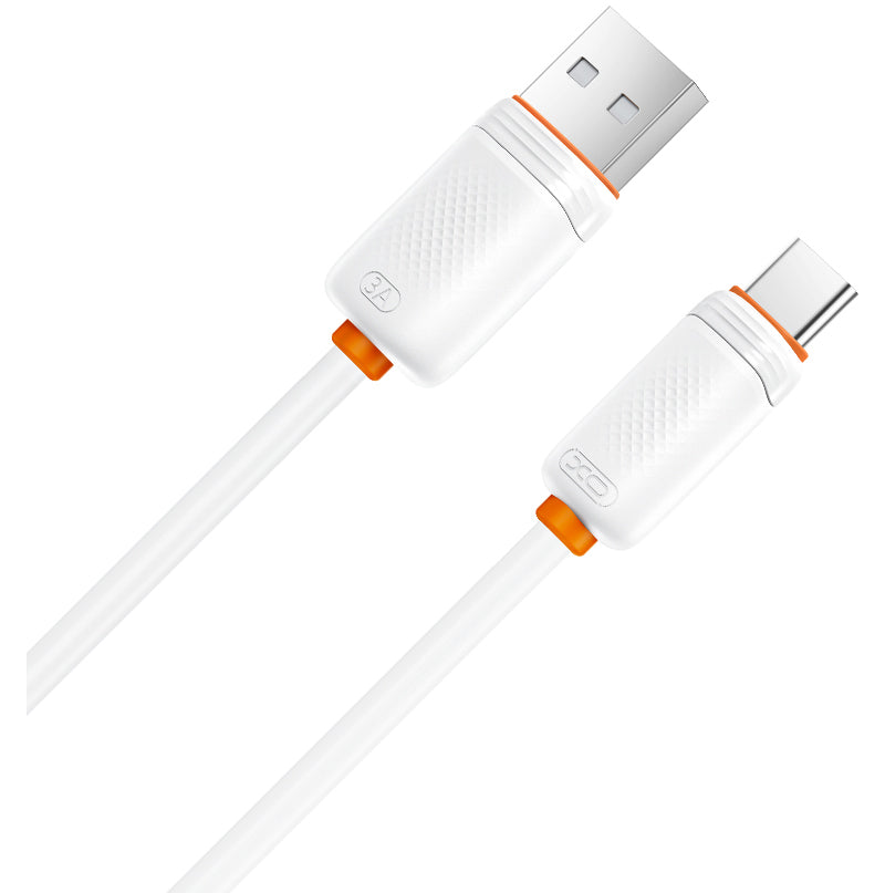 USB-A - USB-C adat- és töltőkábel XO Design NB302, 18W, 1m, fehér
