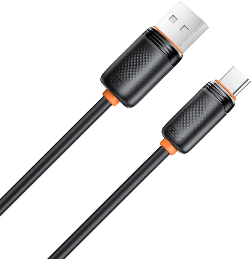 USB-A - USB-C adat- és töltőkábel XO Design NB302, 18W, 1m, fekete
