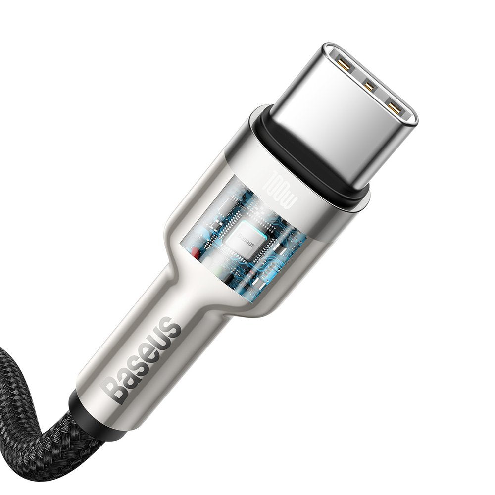 USB-C - USB-C Baseus Cafule adat- és töltőkábel, 100W, 2m, Fekete CATJK-D01