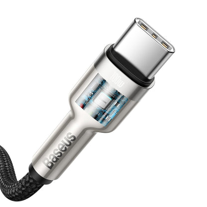 USB-C - USB-C Baseus Cafule adat- és töltőkábel, 100W, 2m, Fekete CATJK-D01