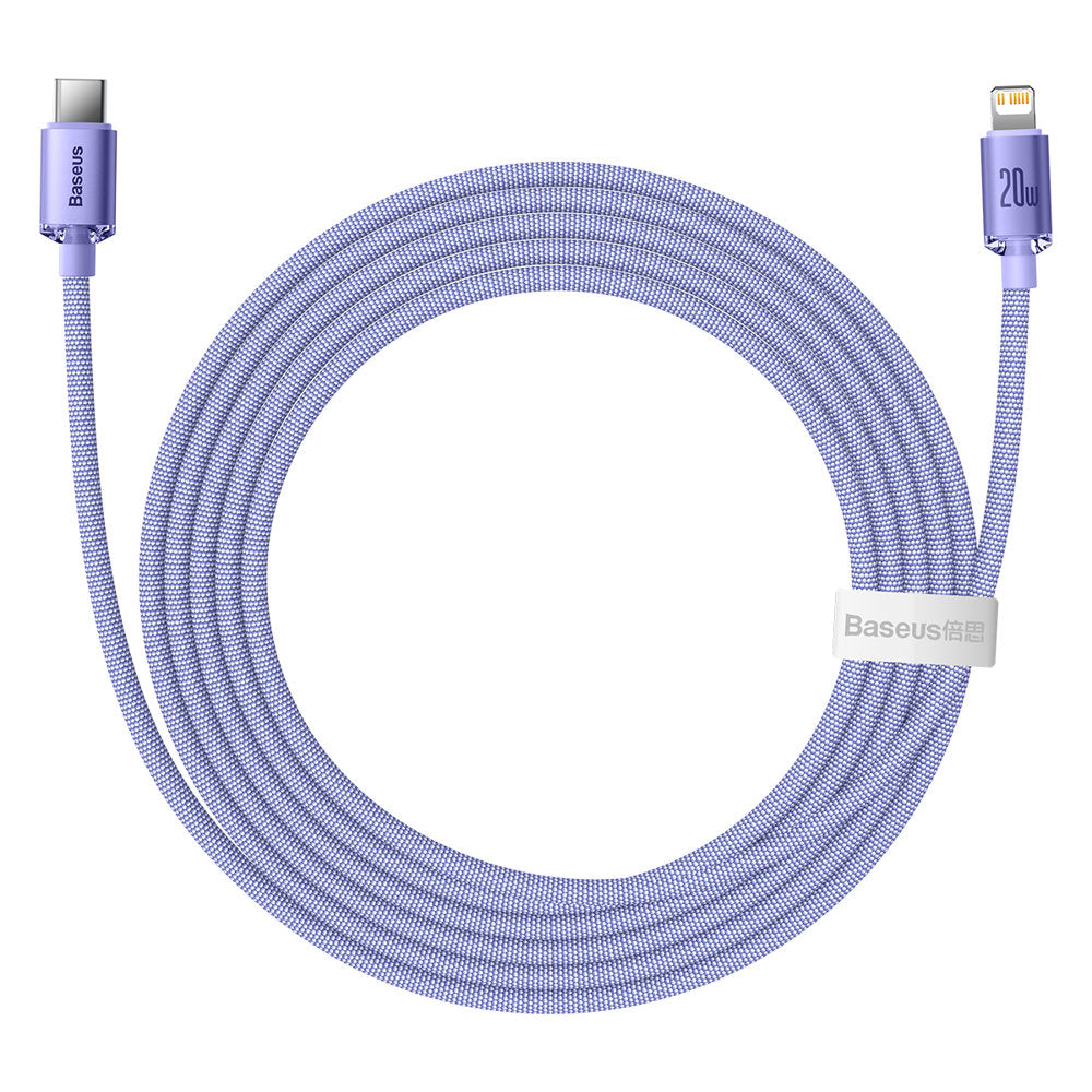 USB-C - Lightning Baseus Crystal Shine sorozatú adat- és töltőkábel, 20W, 2m, Lila CAJY000305
