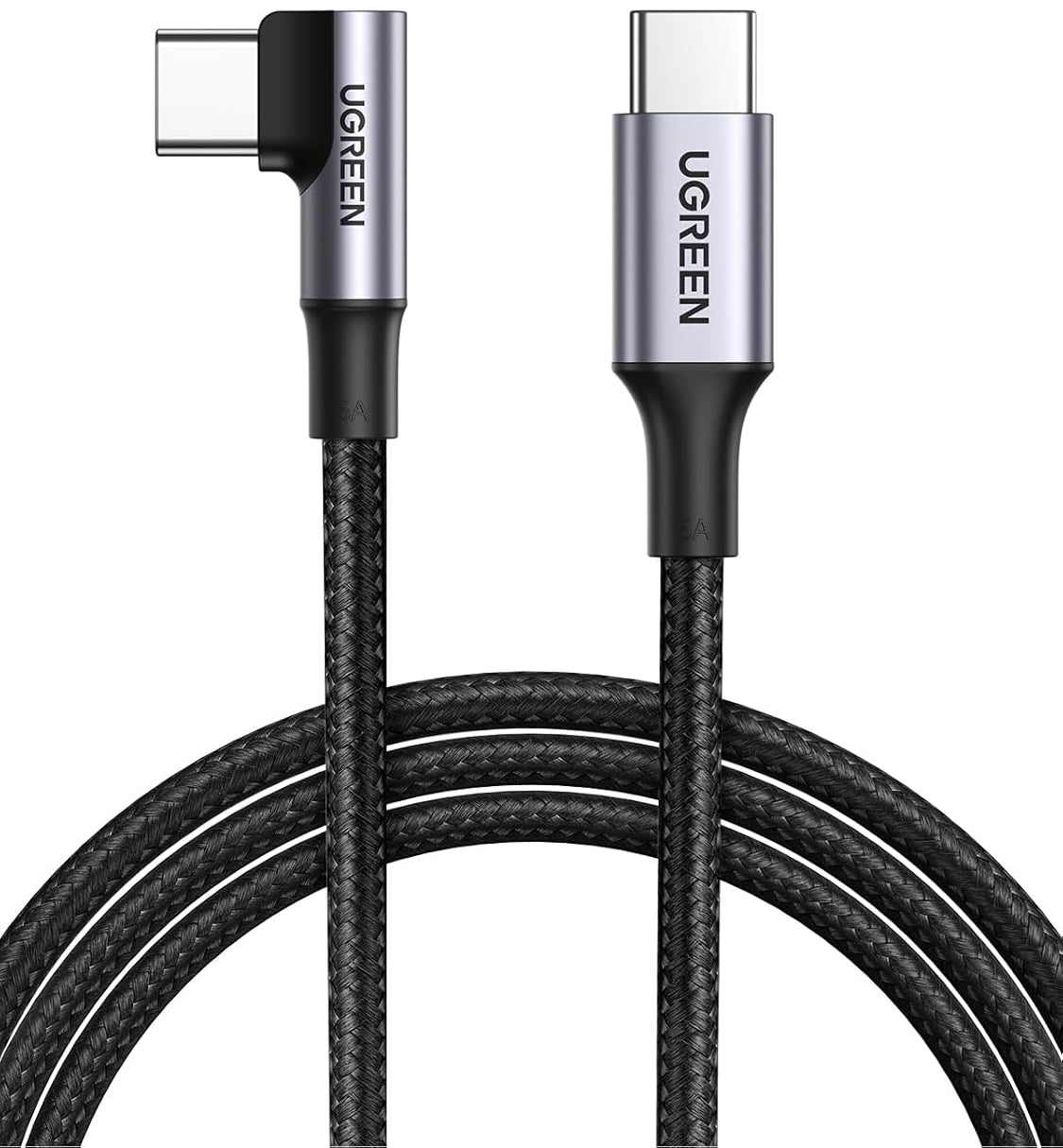 USB-C Data and Charging Cable - USB-C UGREEN US334 Angled, 100W, 1m, Black