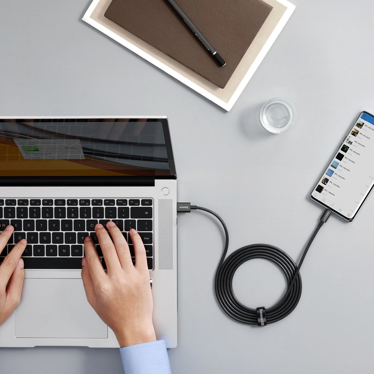 USB-A - USB-C adat- és töltőkábel Baseus Superior Series, 65W, 2m, fekete CAYS001001