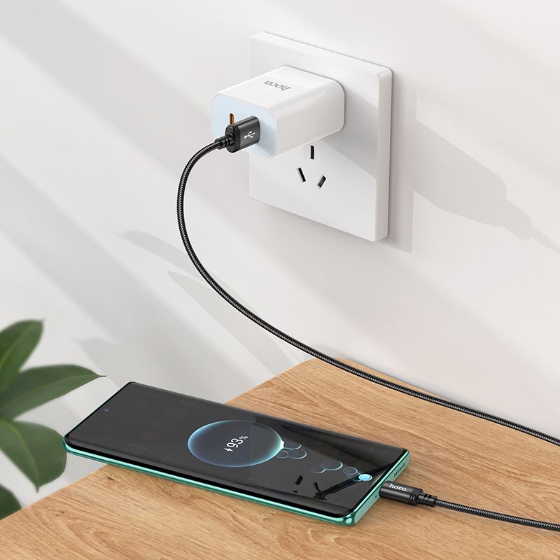 USB-A - USB-C HOCO X89 adat- és töltőkábel, 18W, 1m, Fekete
