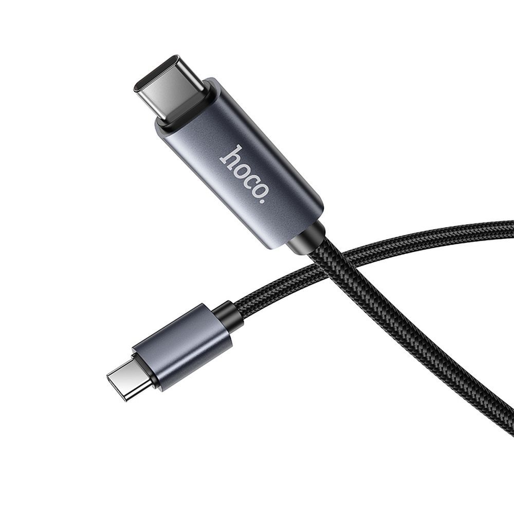 USB-C - USB-C HOCO Display X112 adat- és töltőkábel, 60W, 1m, Fekete